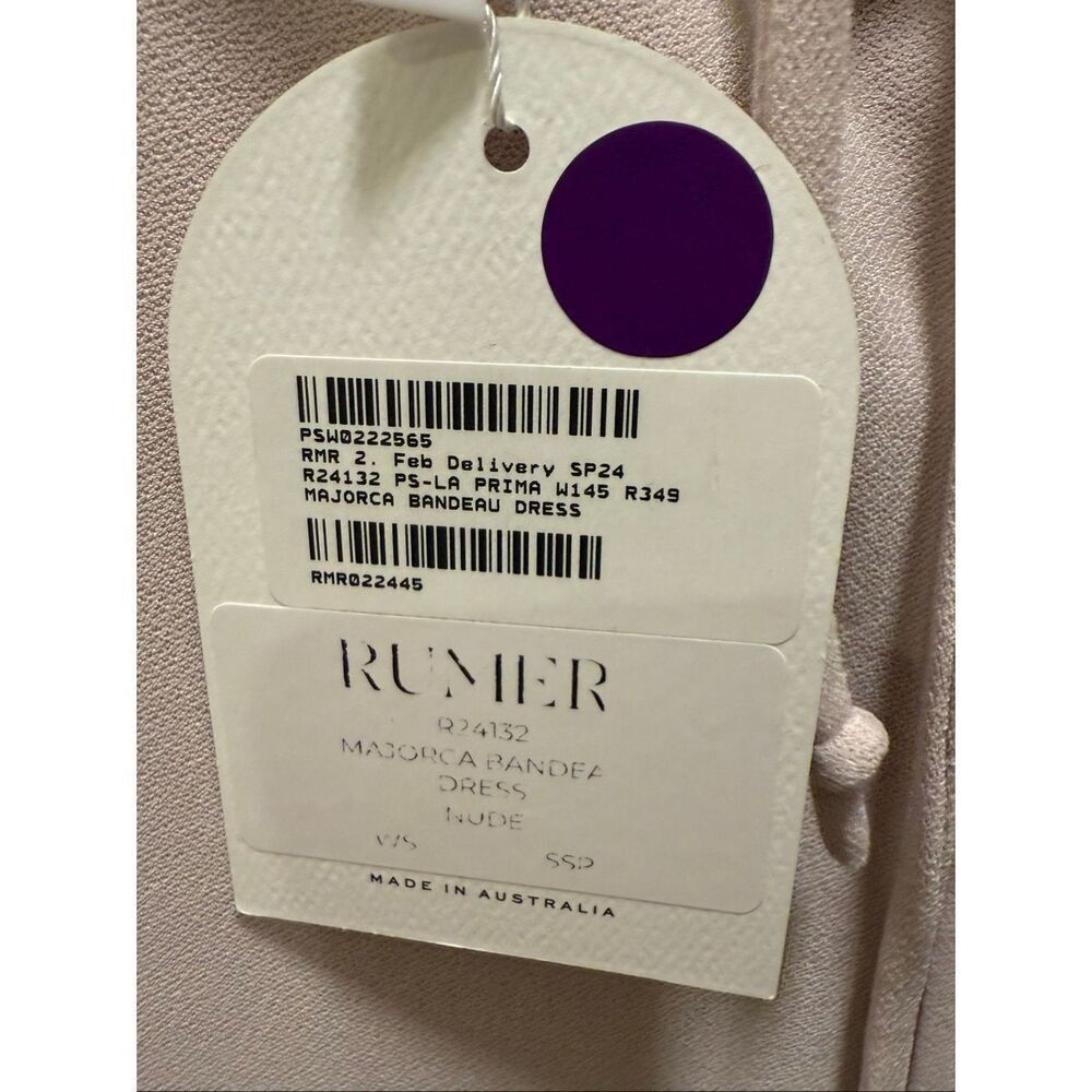 Rumer The Label Majorca Bandeau Maxi Dress halter straps Nude size S NWT $489 - Picture 10 of 10